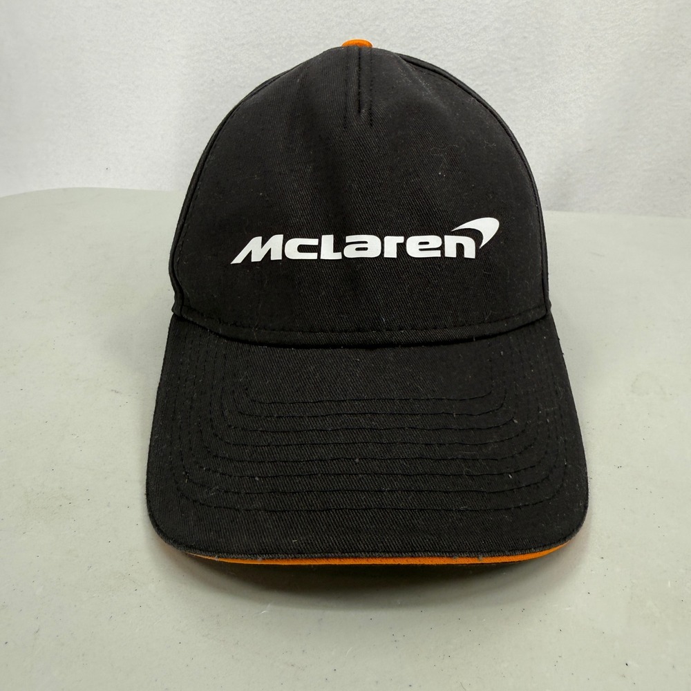 McLaren Racing Hat Mens One Size Black Orange F1 Formula 1 Adjustable Cap
